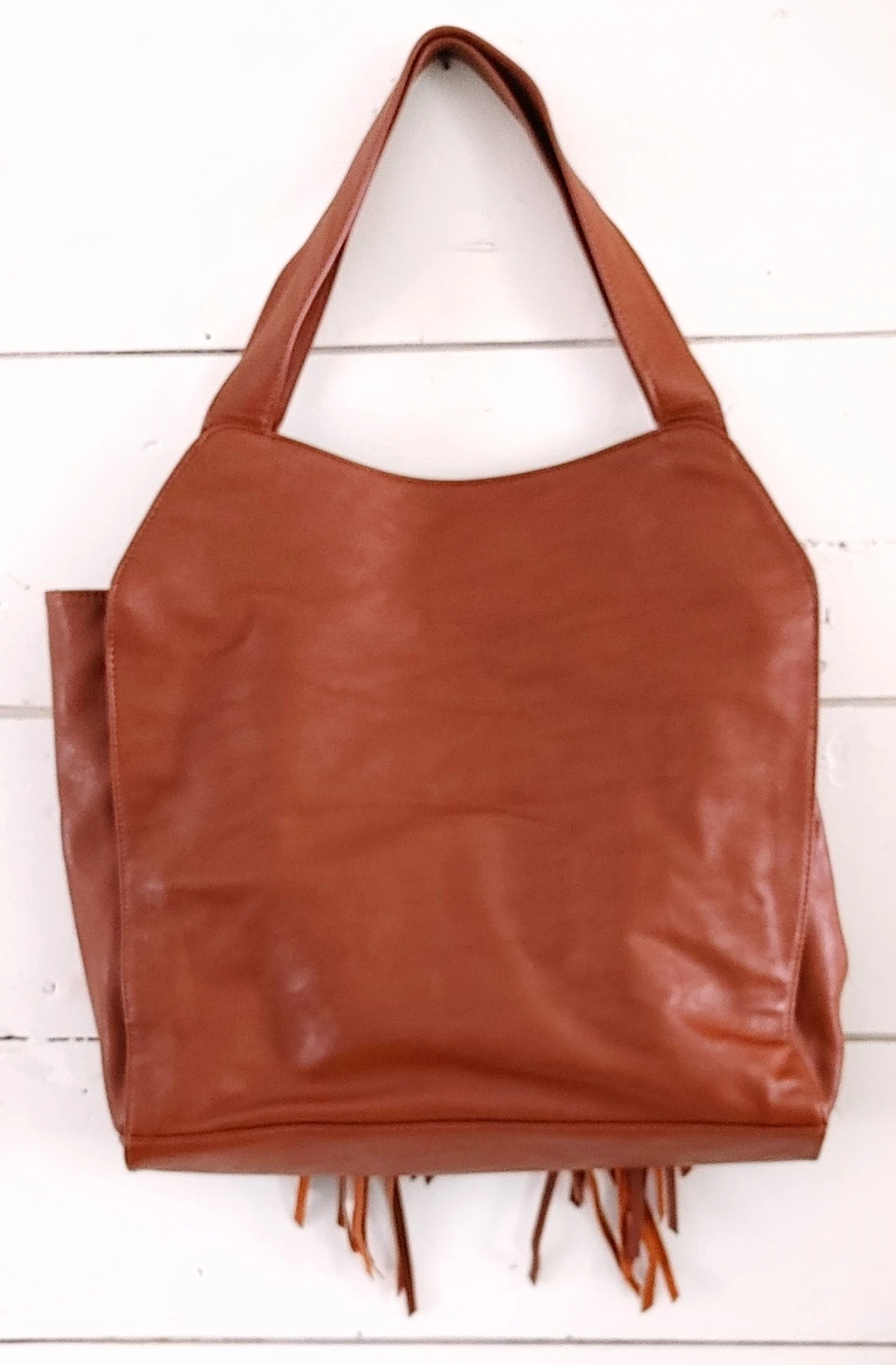 Kensie Brown Faux Leather Fringe Tote Bag - photo 2