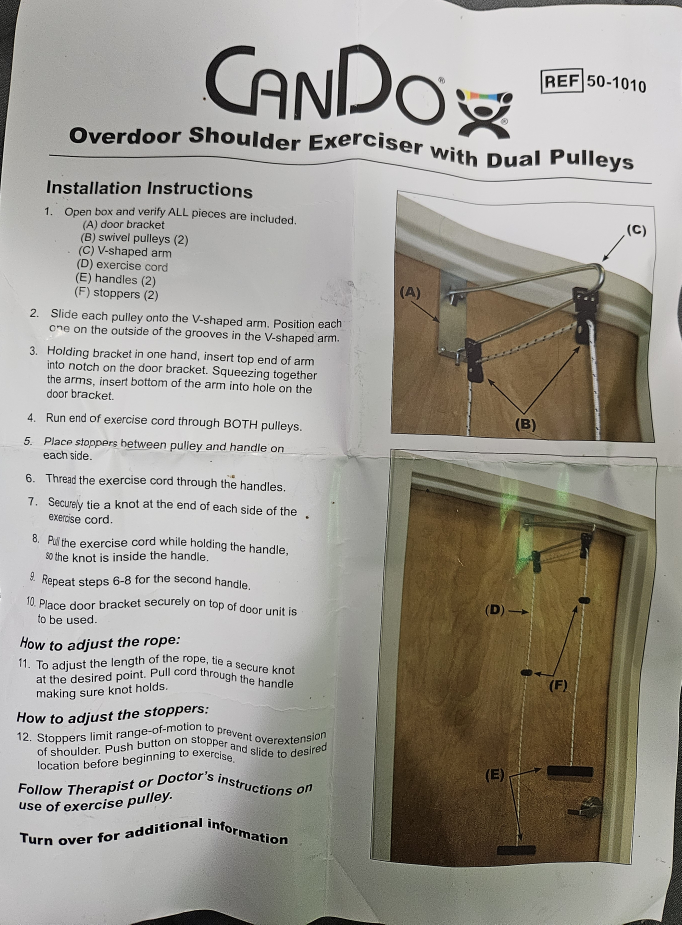 CanDo Overdoor Shoulder Exerciser with Dual Pulleys