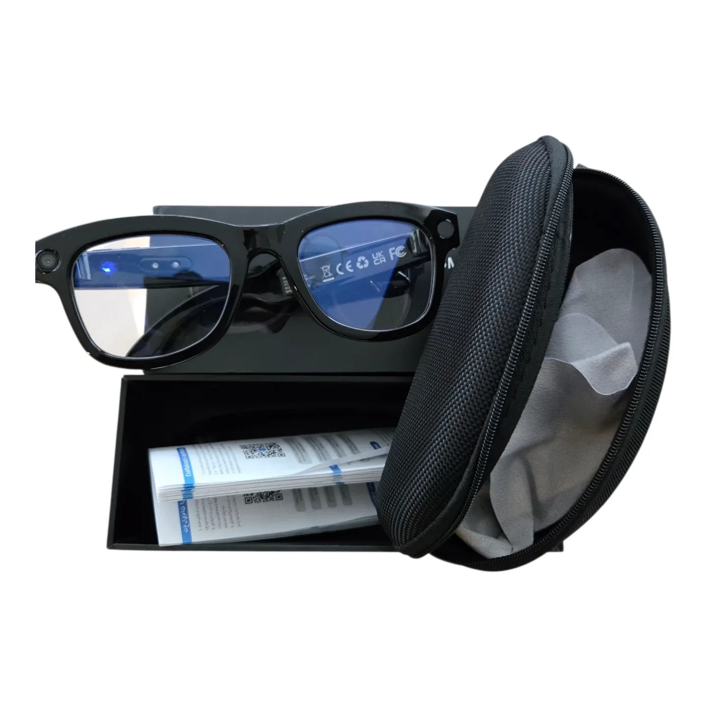 Smart Glasses with Camera and Bluetooth - Black