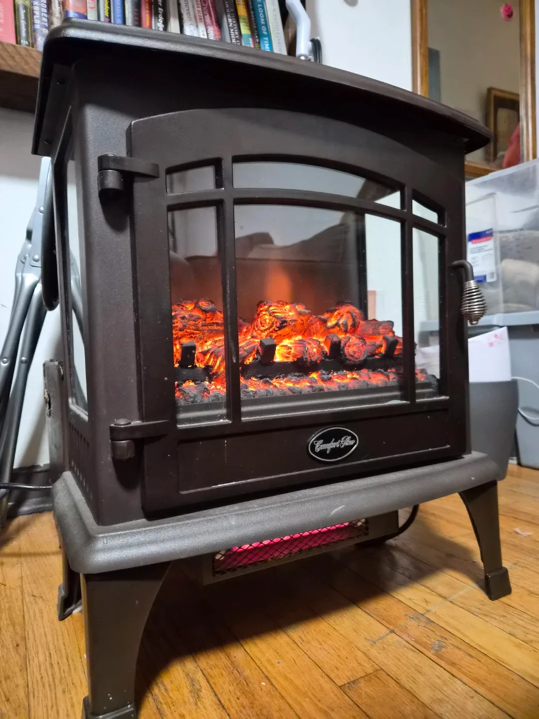 Electric Fireplace Heater — Moving Flame Effect, Works Great!