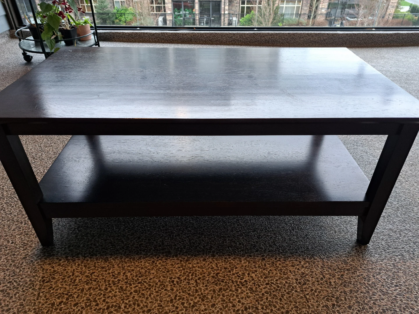 Dark Brown Wooden Coffee Table 100x54x43cm