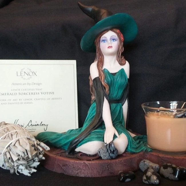 Lenox Emerald Sorceress Votive Figurine