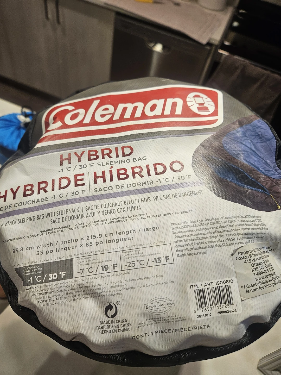 NEW! Coleman Hybrid Sleeping Bag -1°C/30°F