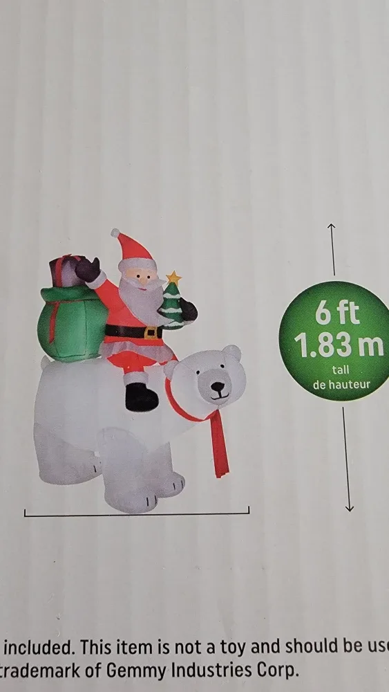 Airblown Inflatable Santa Riding Polar Bear - 6 ft image indicator(5)