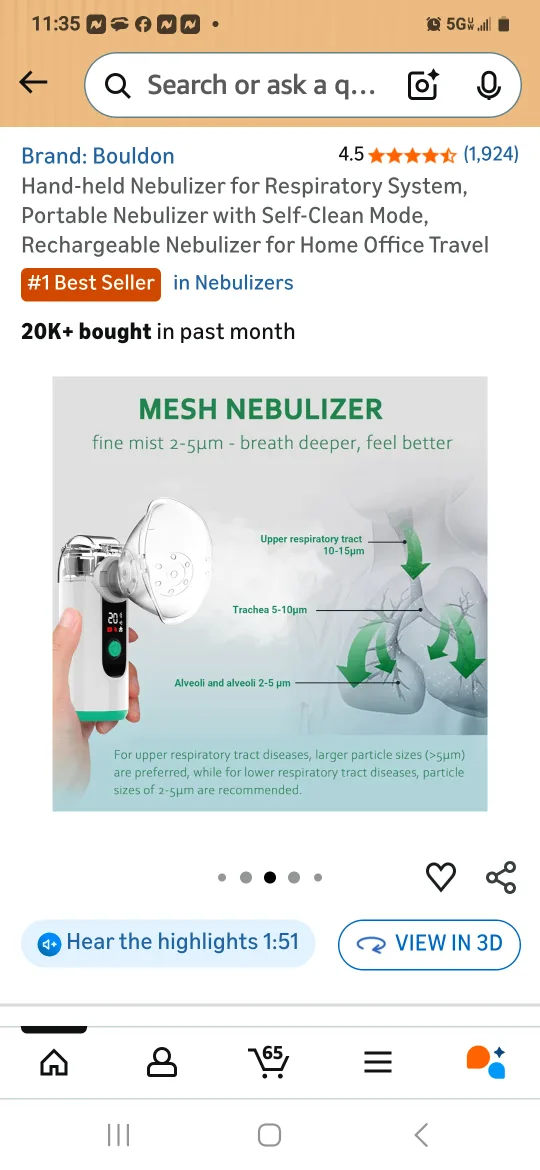 Bouldon Hand-held Nebulizer - Turquoise image indicator(4)