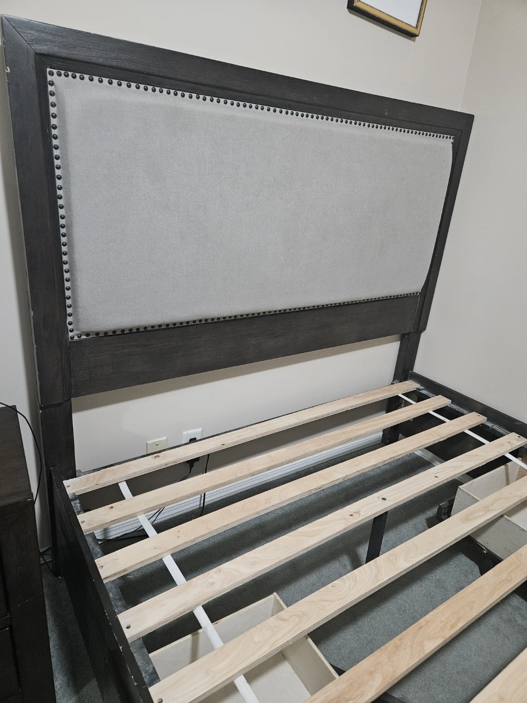 Queen Size Bed Frame with Storage + Night Stand
