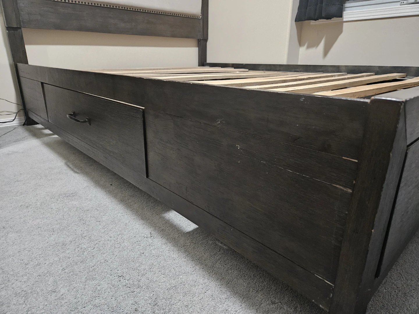 Queen Size Bed Frame with Storage + Night Stand - photo 4
