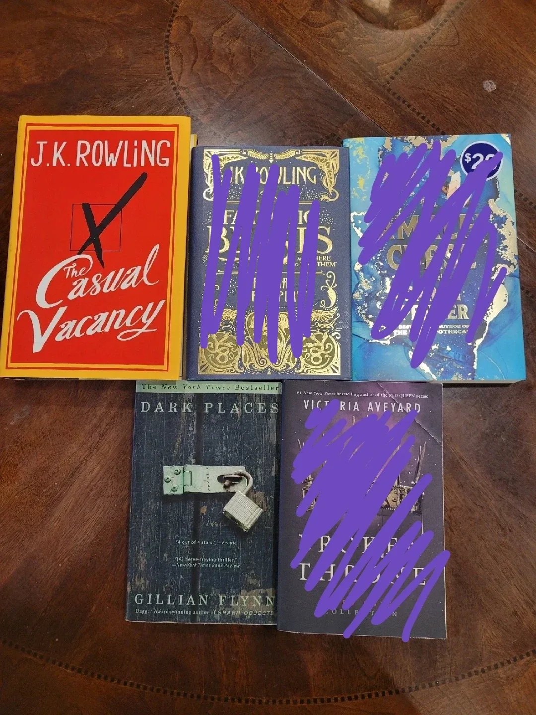 Books: Rowling, Aveyard, Flynn