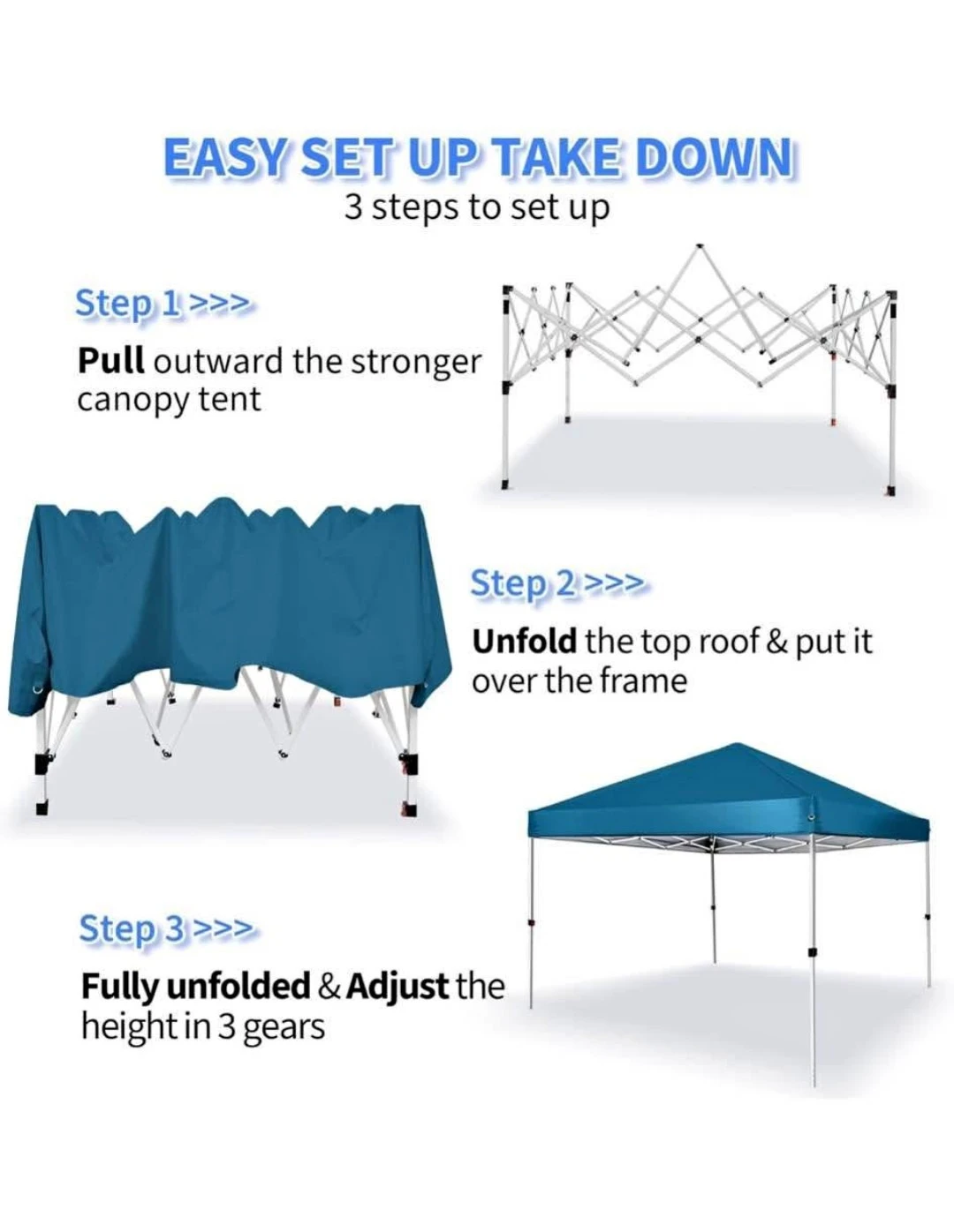 Blue Canopy Tent, 8x8 ft - photo 2
