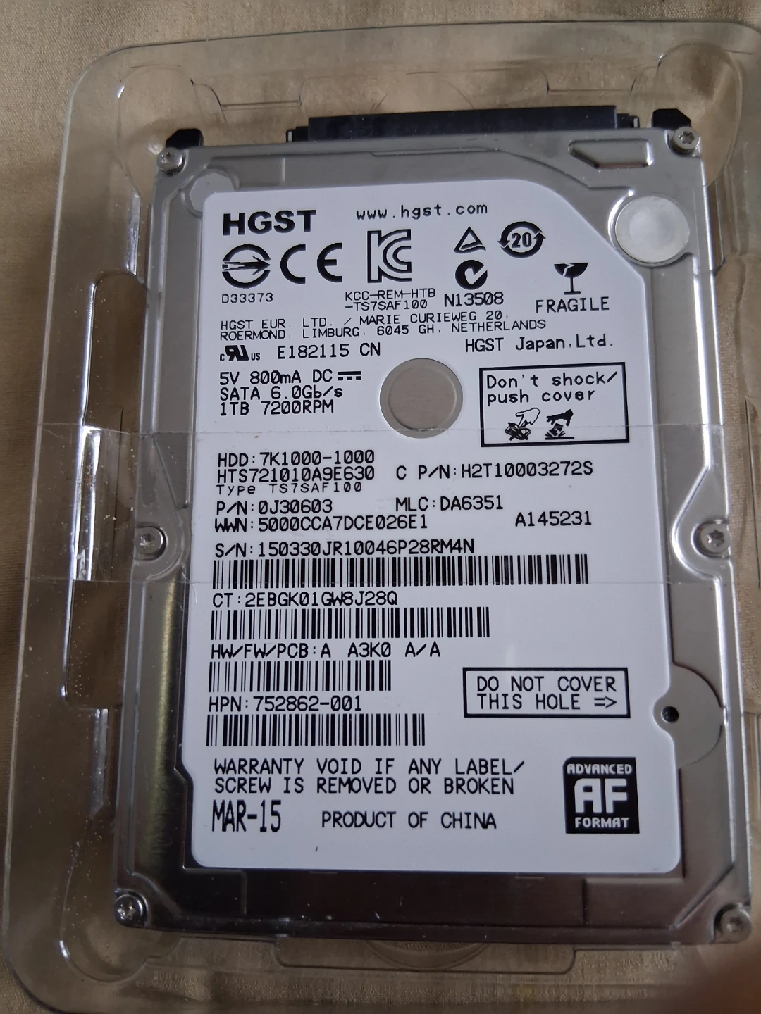HGST 1TB Hard Drive - 7200RPM