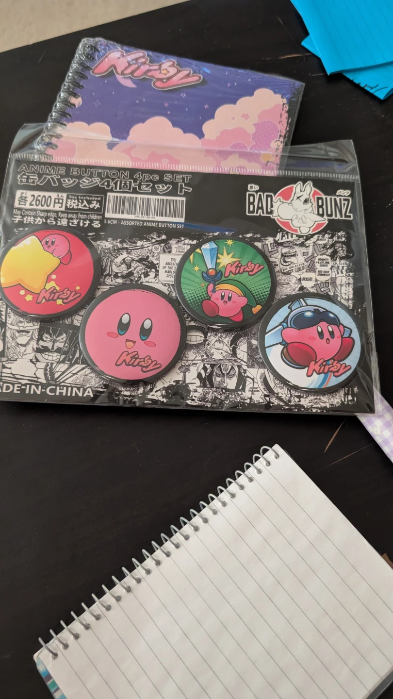 Kirby Anime Button Badge Set & Notebook - photo 4