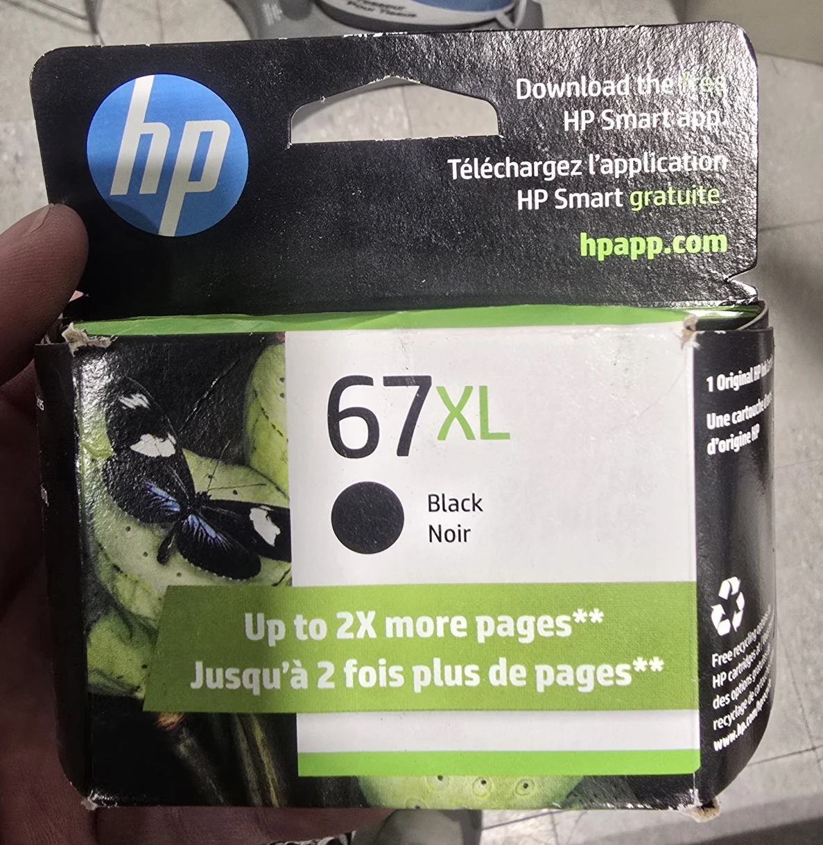 Original HP 67XL Black High-Yield Ink Cartridge  NEW - photo 2