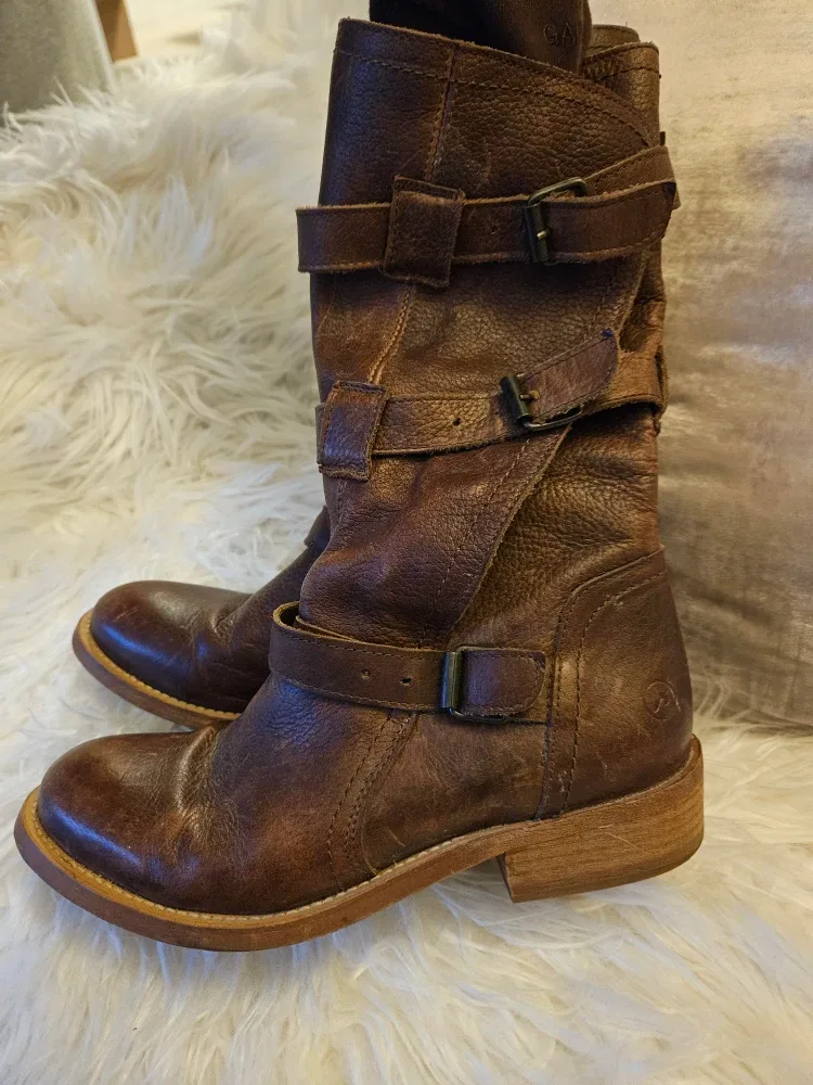 Bronx Brown Leather Mid-Calf Buckle Boots image indicator(3)