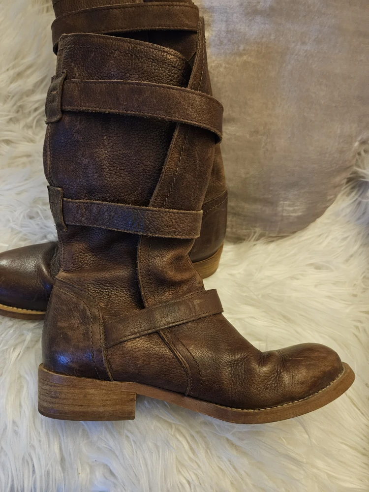 Bronx Brown Leather Mid-Calf Buckle Boots - photo 5