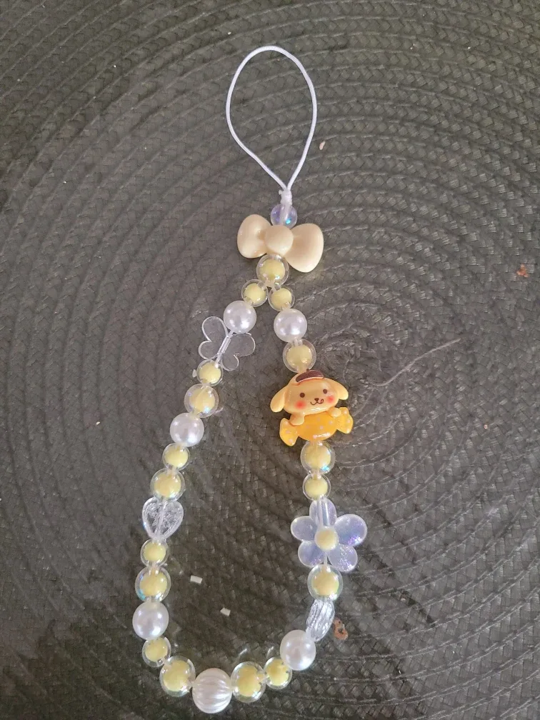 Pompompurin Beaded Phone Charm