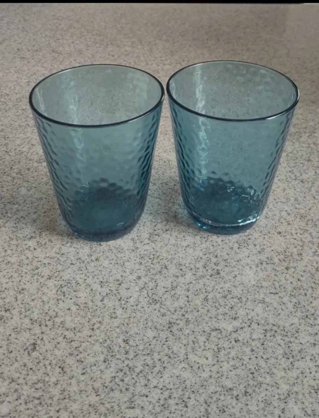(NEW) Set of 2 Blue Textured Drinking Plastic - #Cleanout
