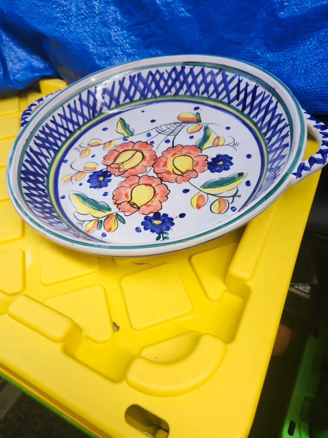 Large Floral Ceramic Serving Dish