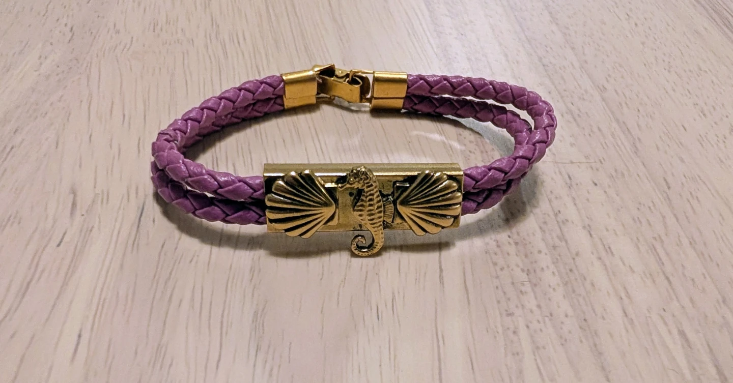 Brand New Purple Braided Clasp Bracelet with Seahorse - photo 2
