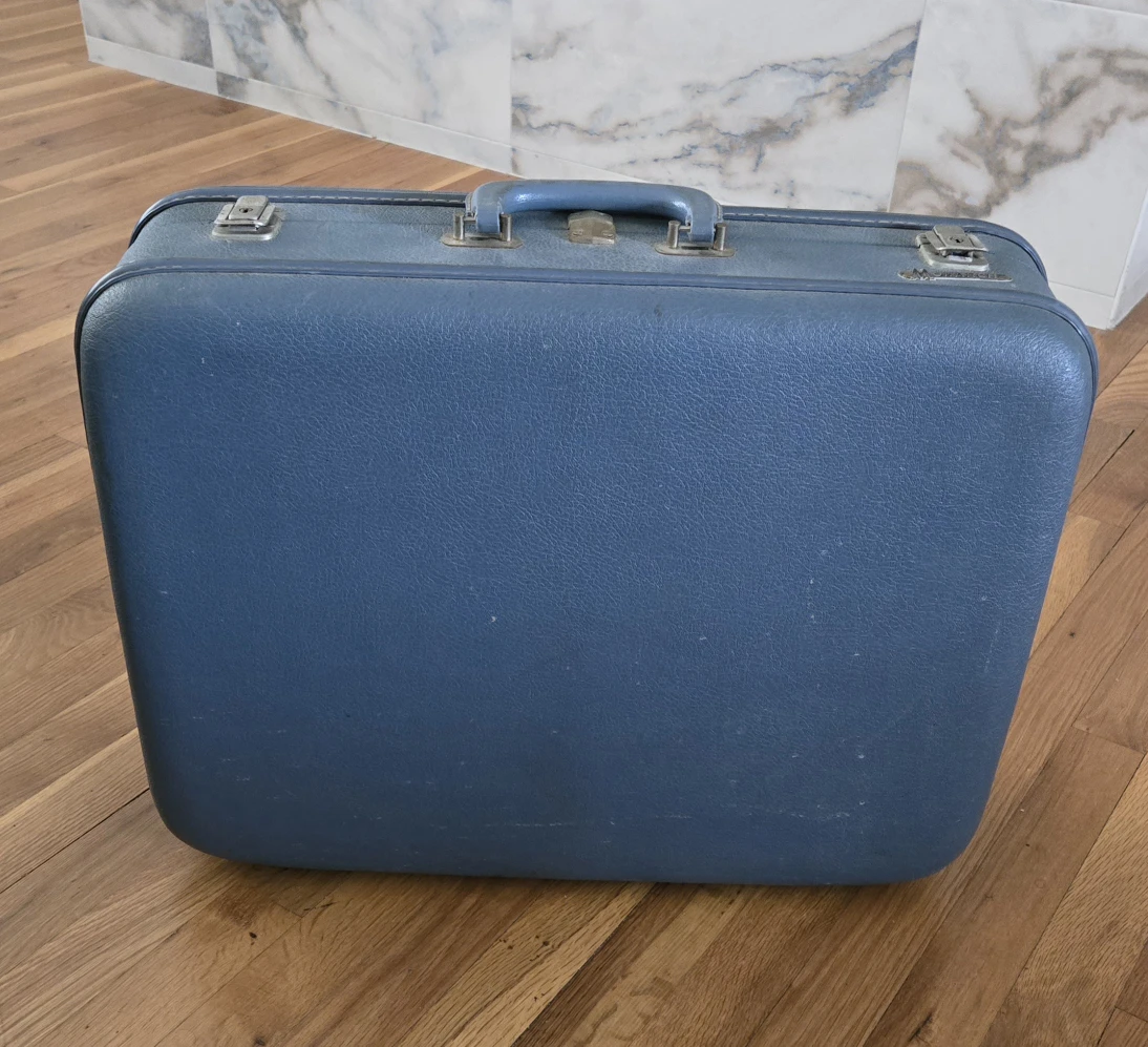 Vintage Monarch Blue Suitcase