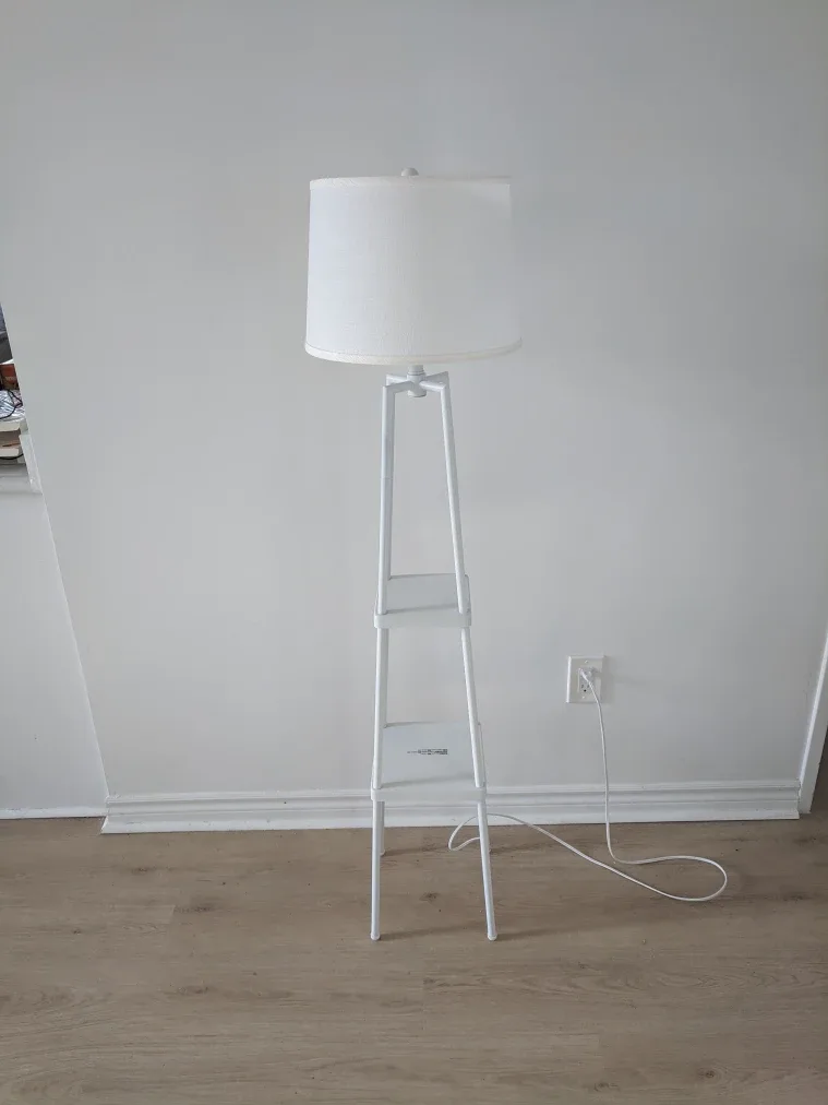 White Shelf Floor Lamp