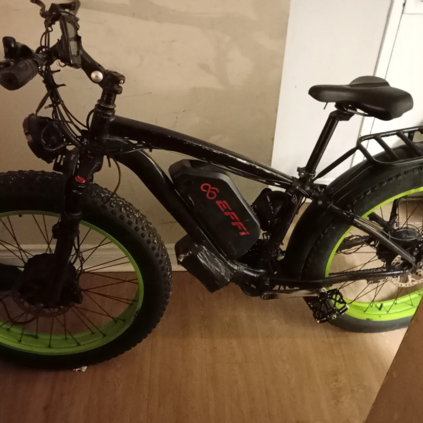 EFFI Electric Fat Tire Bike - Black & Green