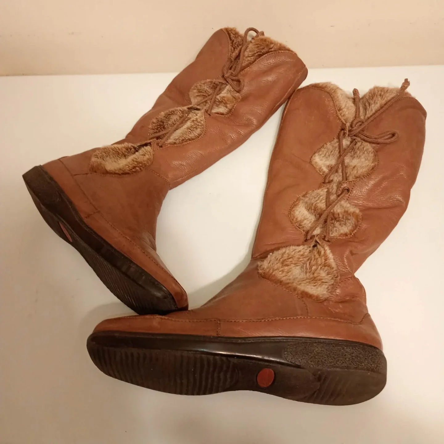 Brown Leather Boots Size 7.5 - 8