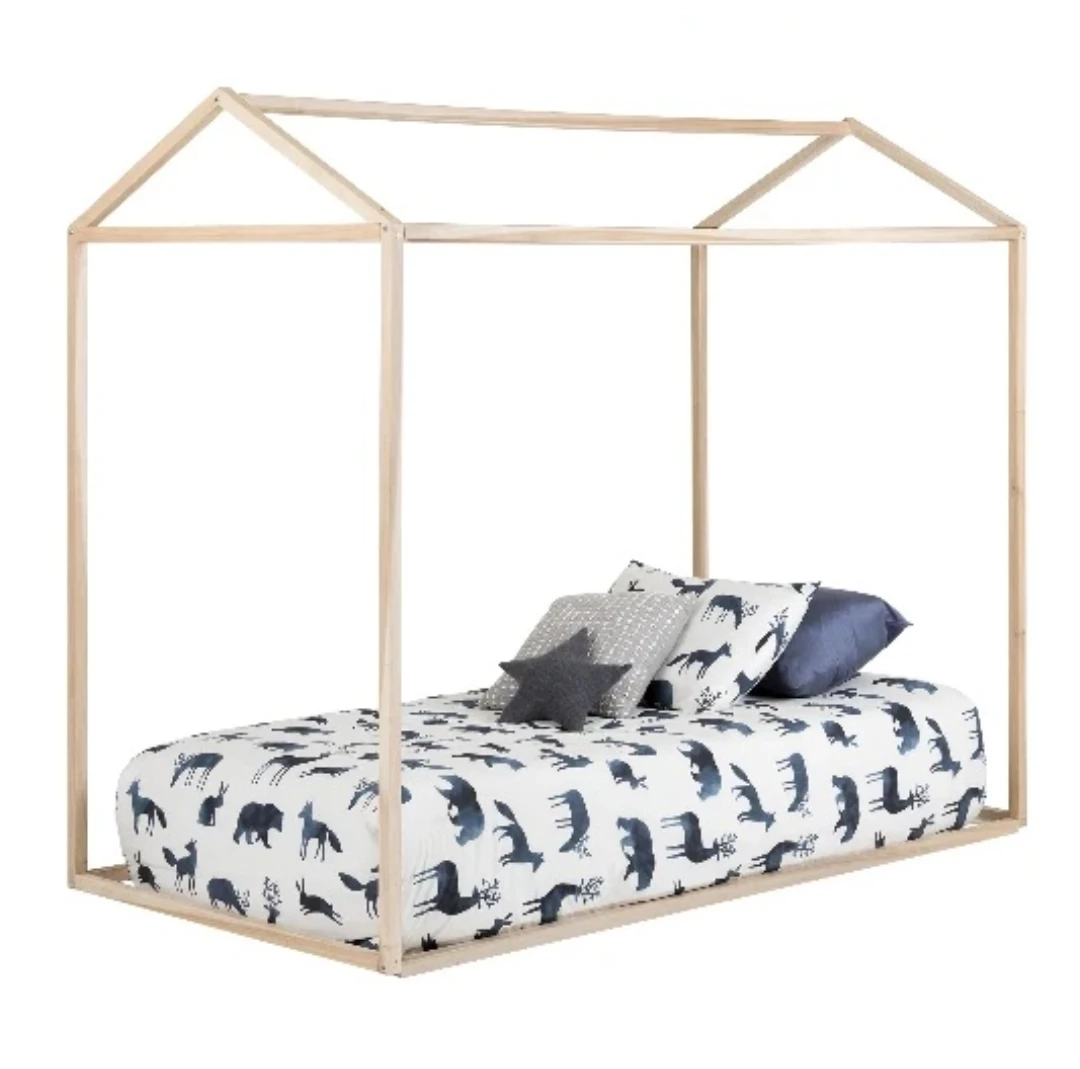 Wooden house bed frame, twin size - photo 2
