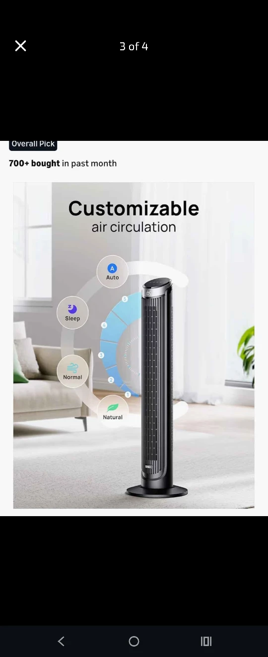 Dreo Tower Fan 40" Oscillating with Remote - photo 3