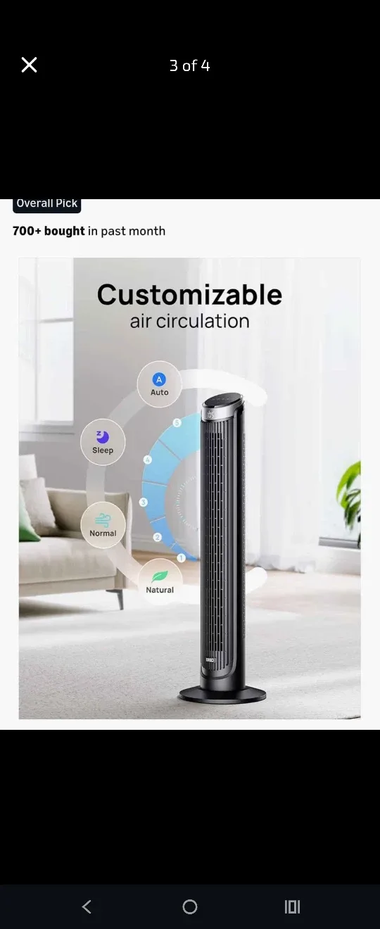 Dreo Tower Fan 40" Oscillating with Remote image indicator(3)