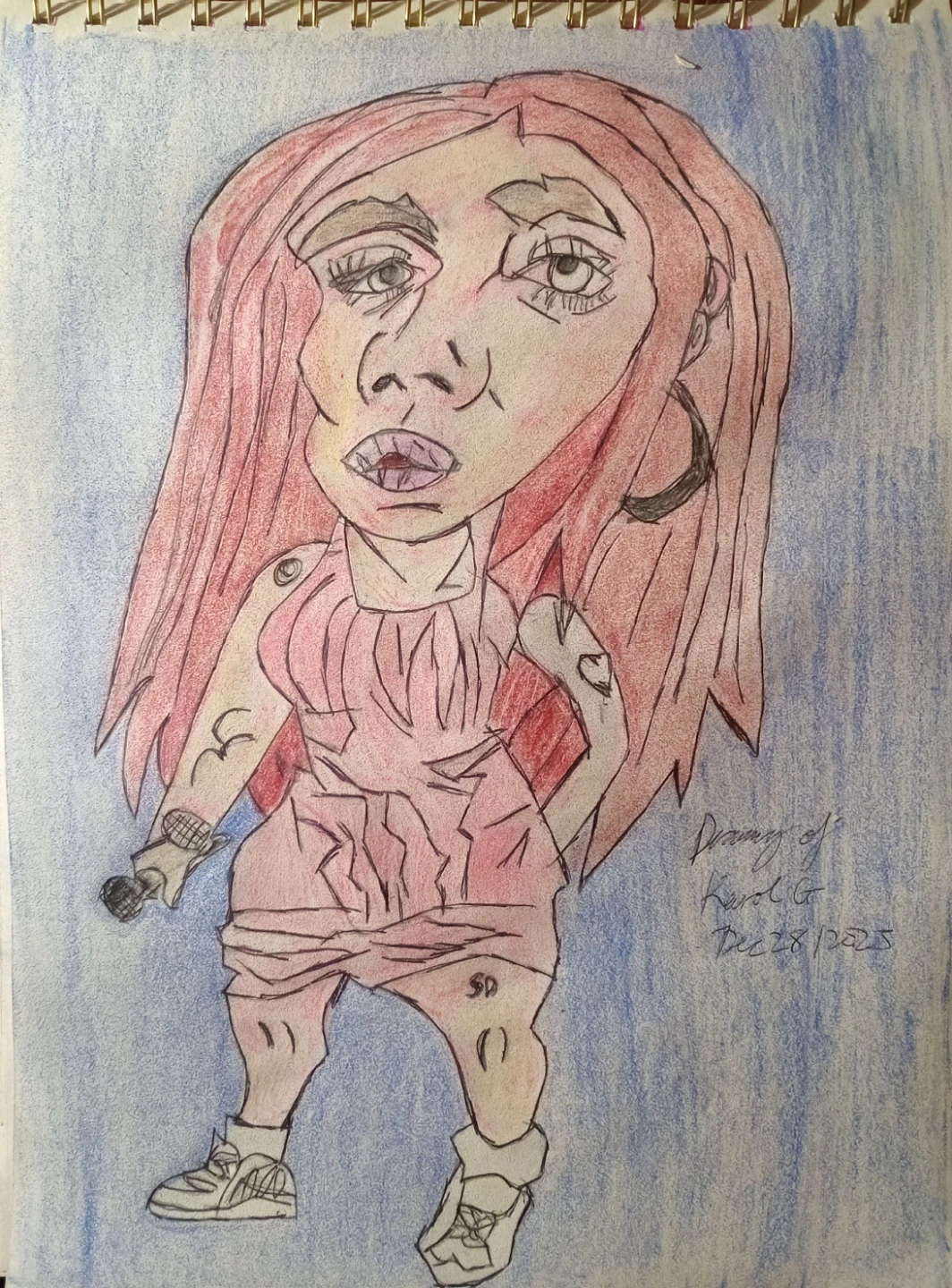 Karol G Caricature Drawing Illustration by Custom Artist Sherwin - photo 3