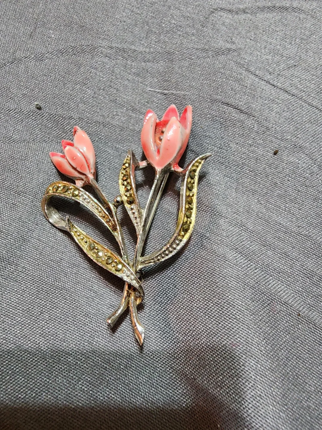 Vintage Tulip Flower Brooch