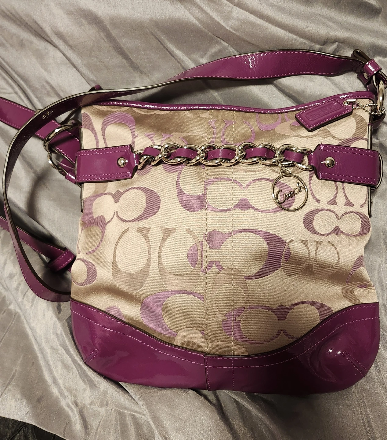 Coach Purple & Beige Handbag