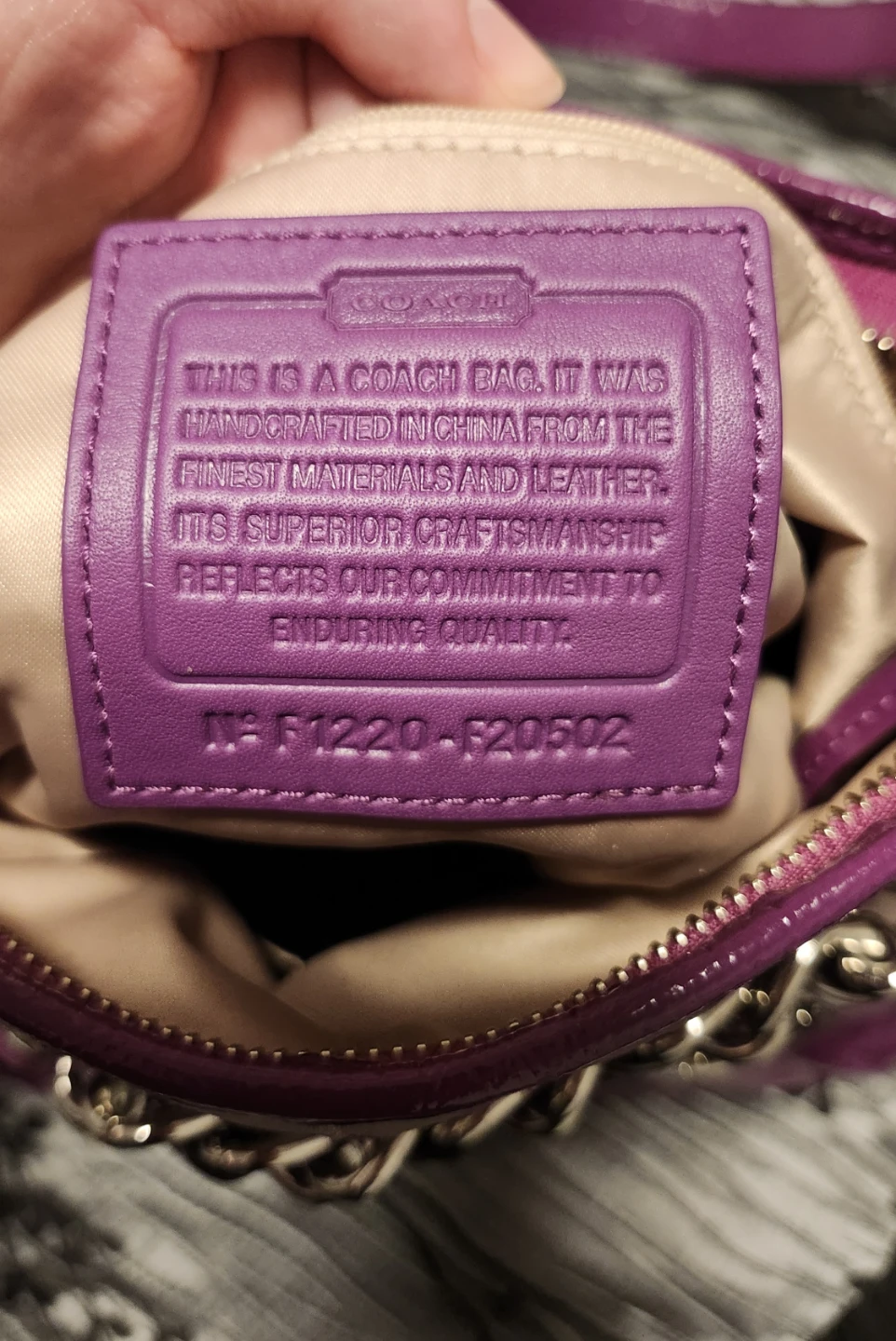 Coach Purple & Beige Handbag - photo 2