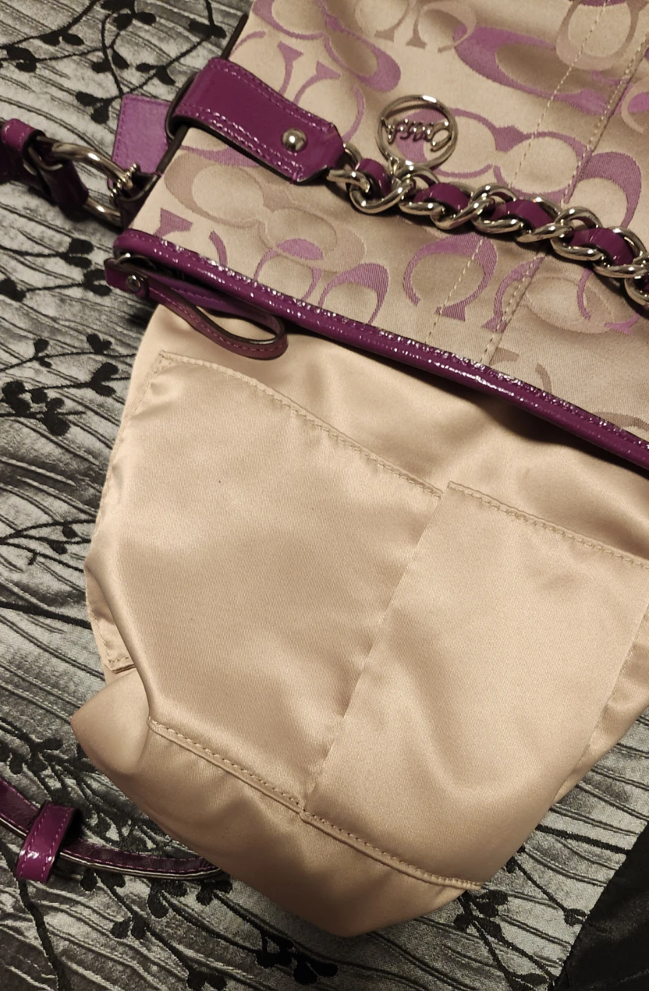 Coach Purple & Beige Handbag - photo 3