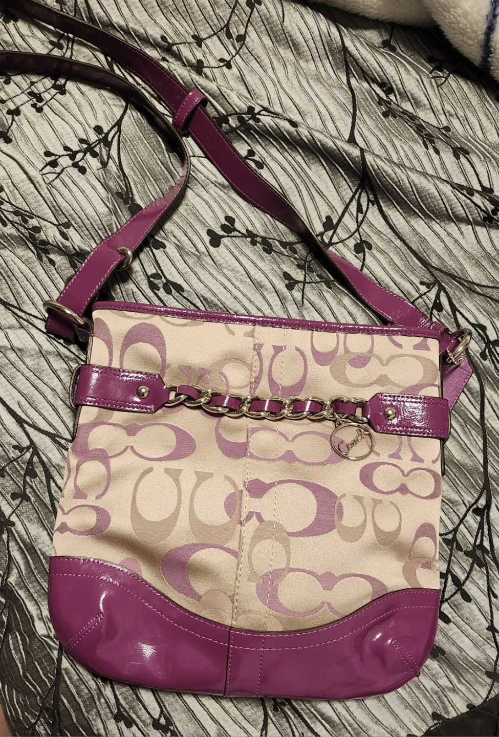 Coach Purple & Beige Handbag - photo 5