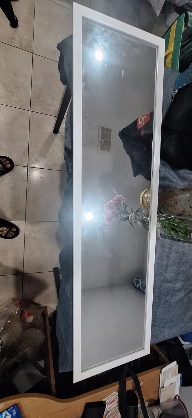 White Framed Mirror - photo 3