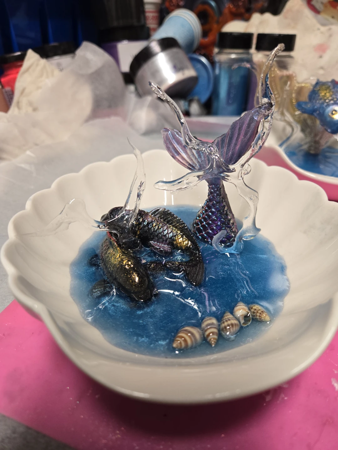 Handmade Fish & Mermaid Tail Resin Art