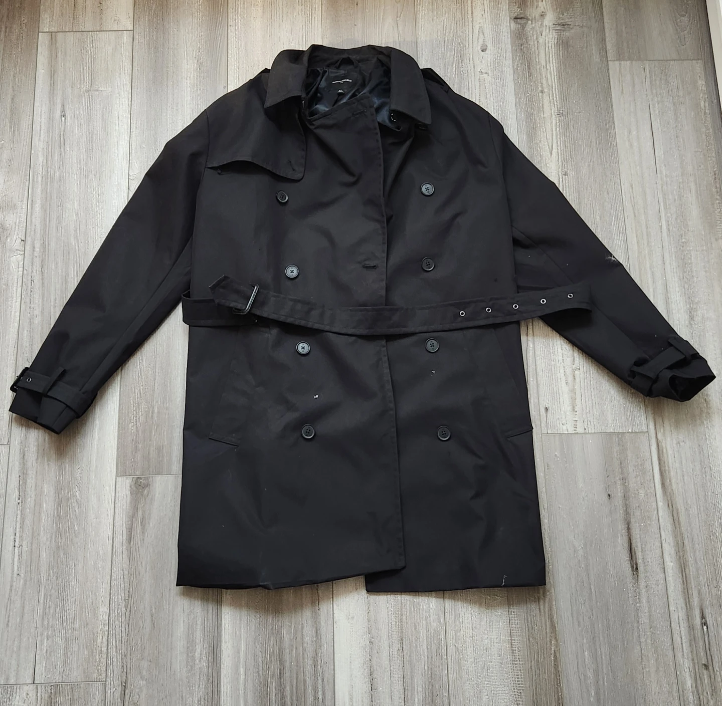 Banana Republic Black Trench Coat XL