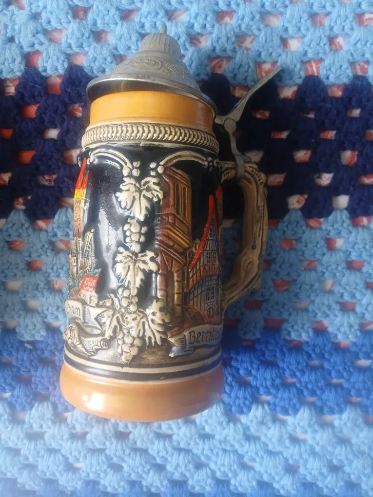 Vintage German Beer Stein with Lid image indicator(3)