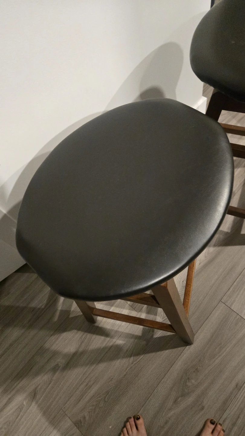 Set of 2 Counter Height Swivel Stools- Black - photo 3