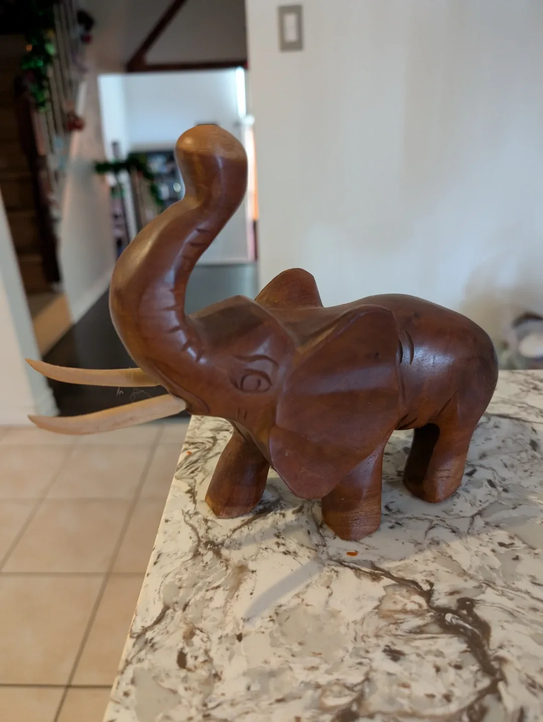 Wooden Elephant Figurine