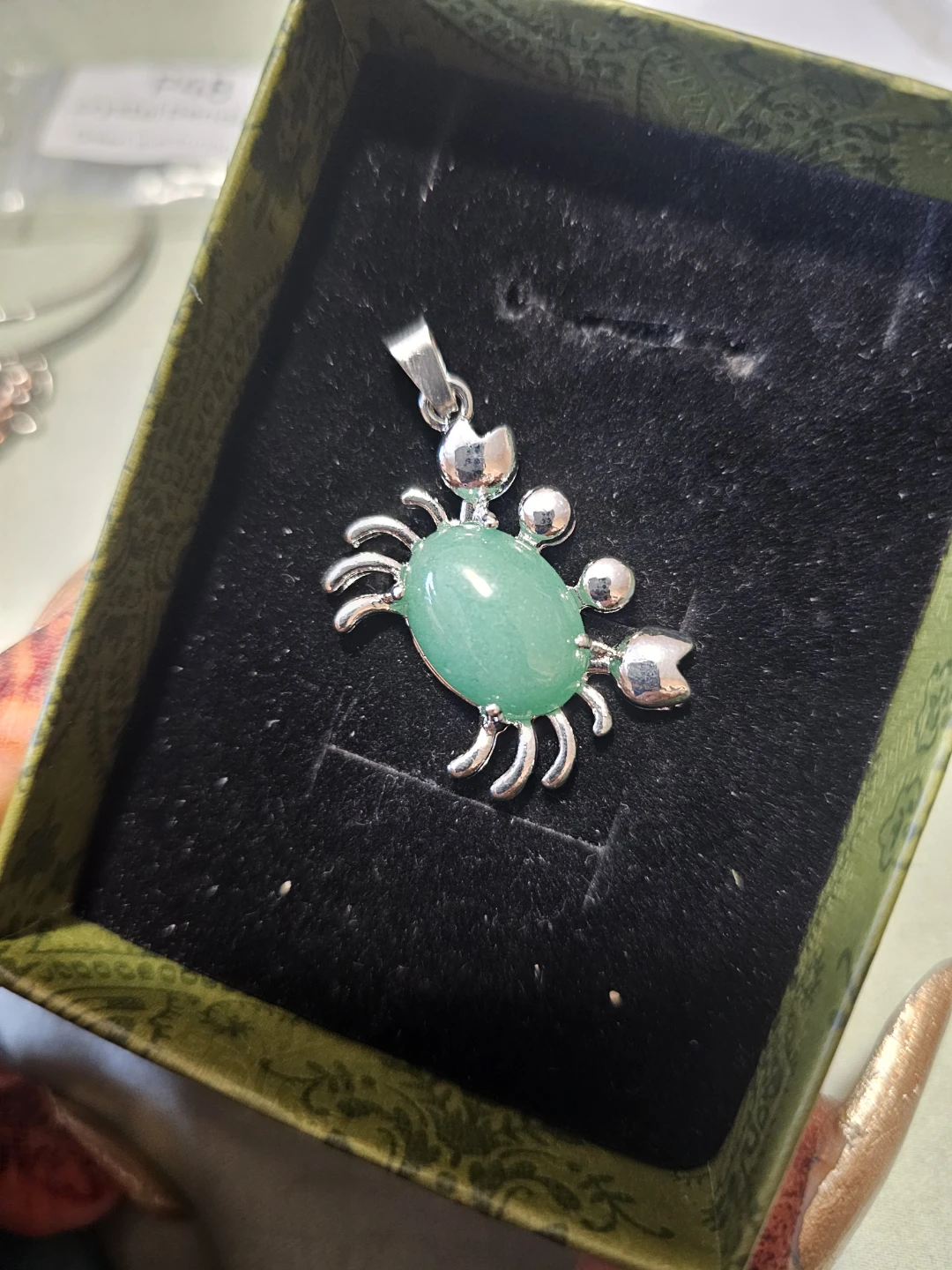 Green Aventurine Crab Pendant