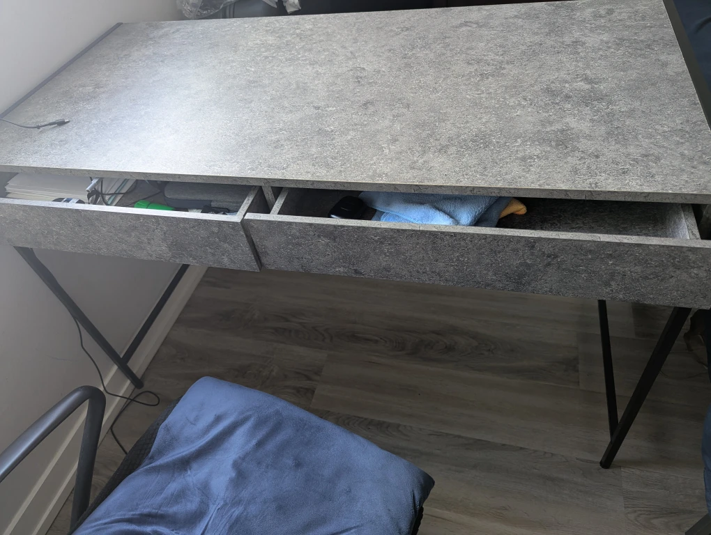 Grey Desk with Drawers - photo 4