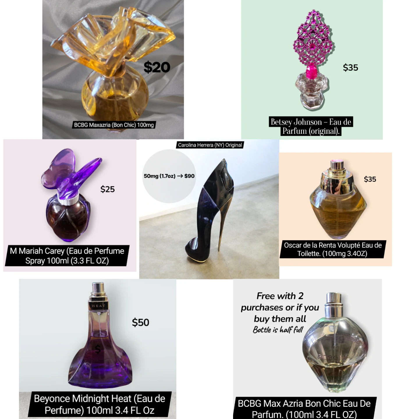 Perfume Bundle: BCBG, Betsey Johnson, Mariah Carey + More