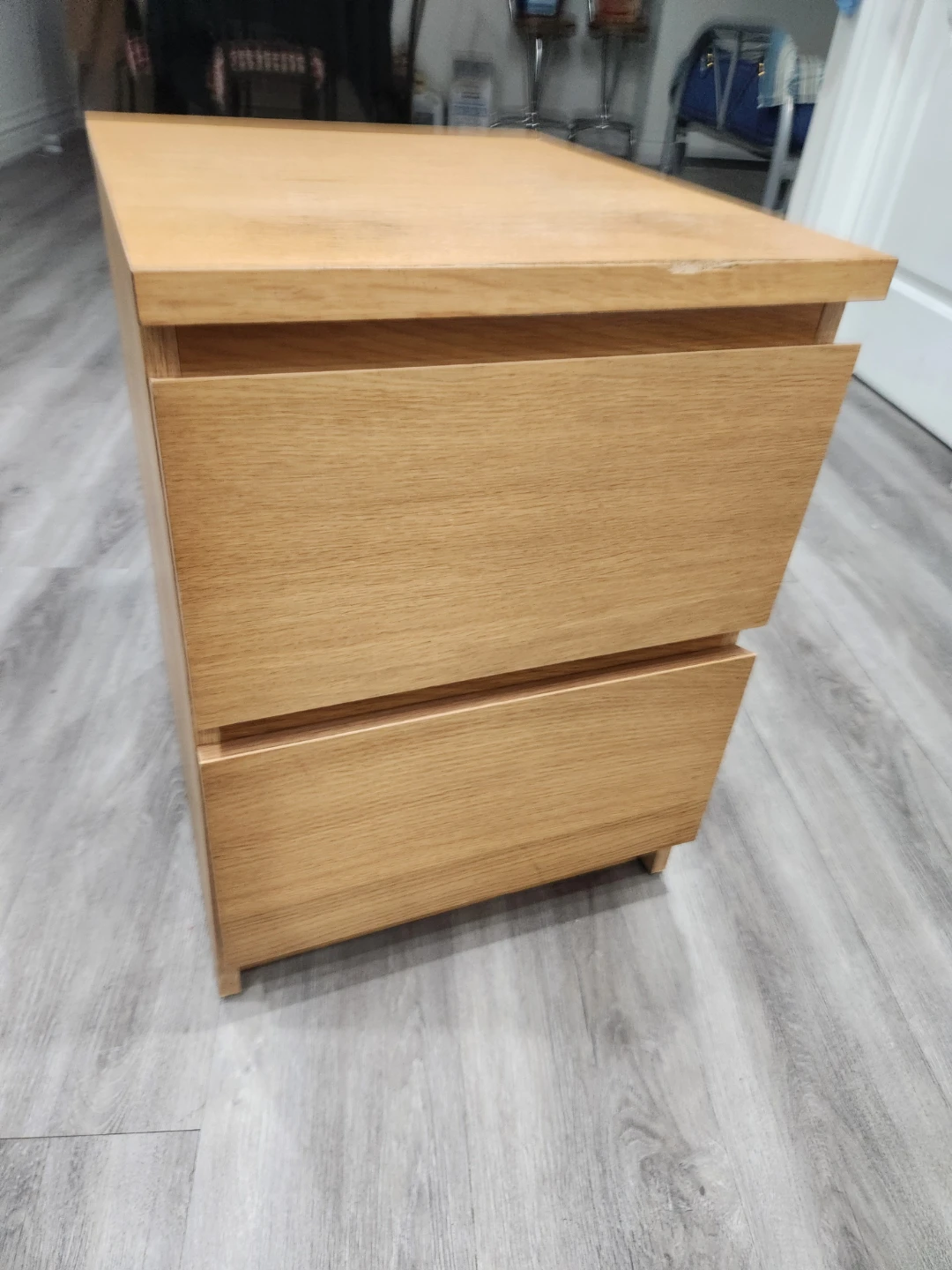Wooden Bedside Table with Two Drawers - photo 3