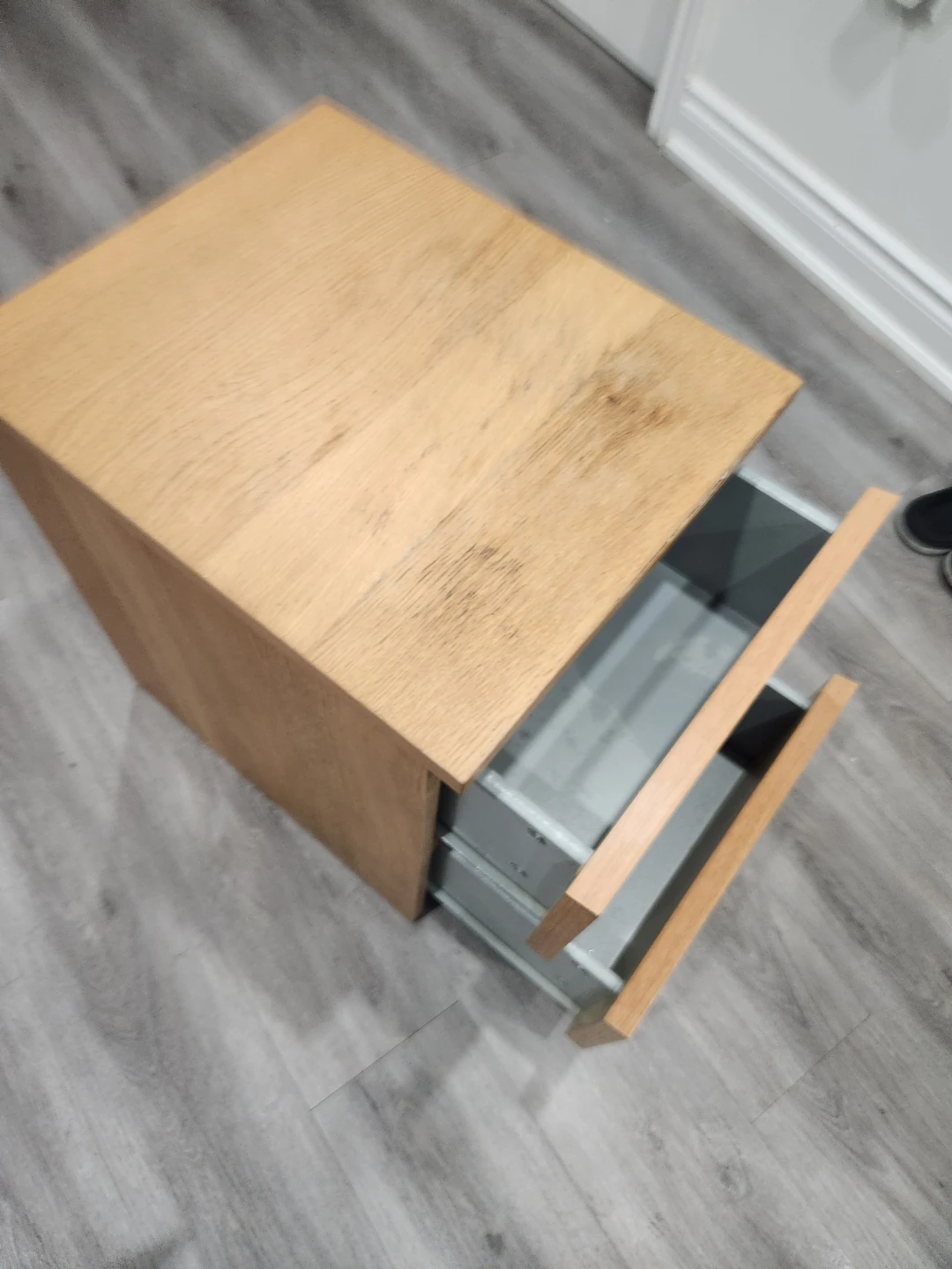 Wooden Bedside Table with Two Drawers - photo 5