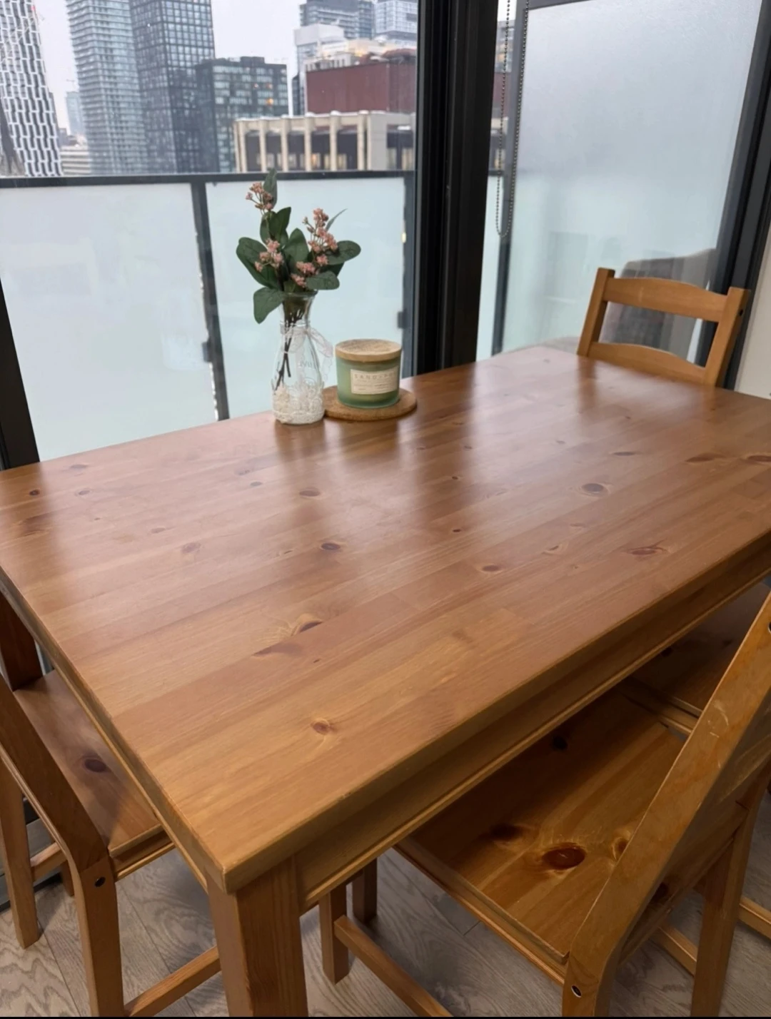 IKEA Solid Pine Dining Table & 4 Chairs - photo 4
