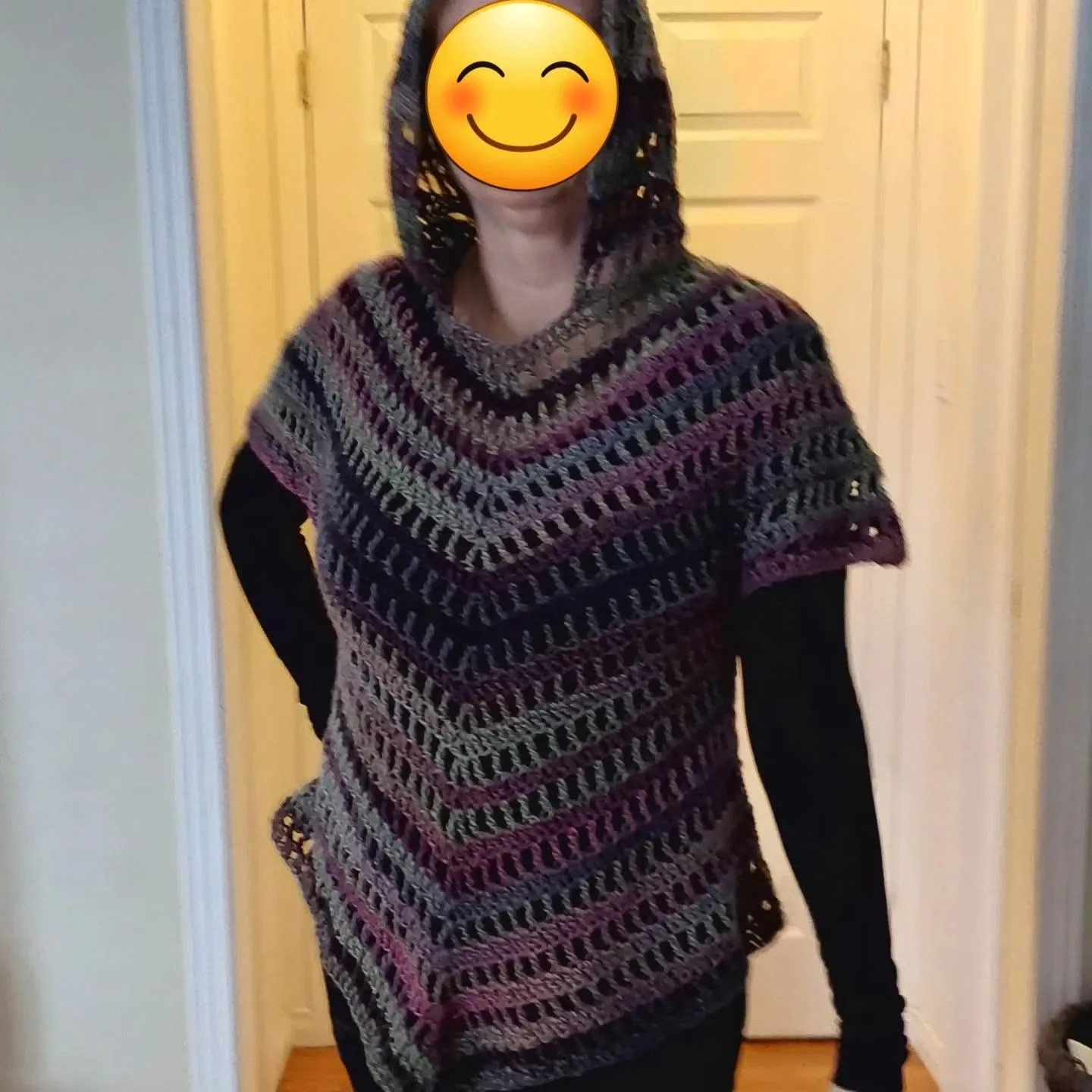 Handmade Crochet Poncho - Hooded