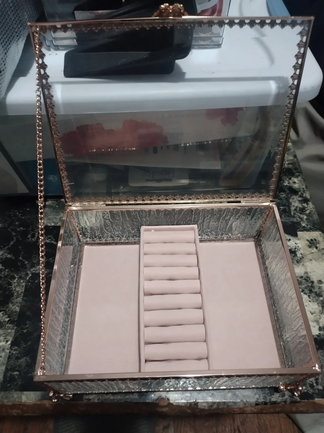 Rose Gold Glass Jewelry Box - photo 3