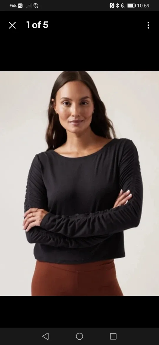 Athleta Black Long Sleeve Top - Size L